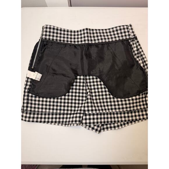 Zara Embroidered Floral Checkered High Rise Shorts - M - Picture 9 of 10
